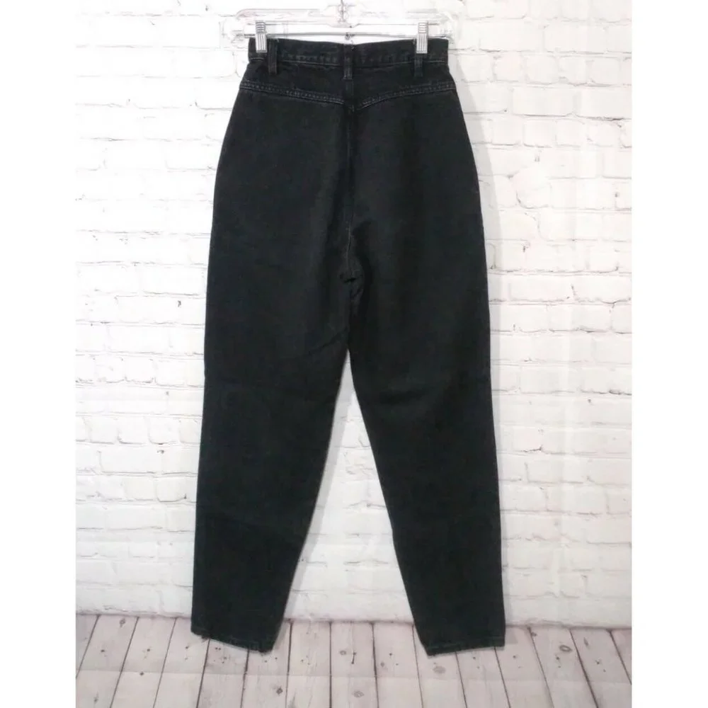 Cristina Vintage 80's High Waist Black Mom Jeans Size 7 (24x30) - Picture 2 of 5